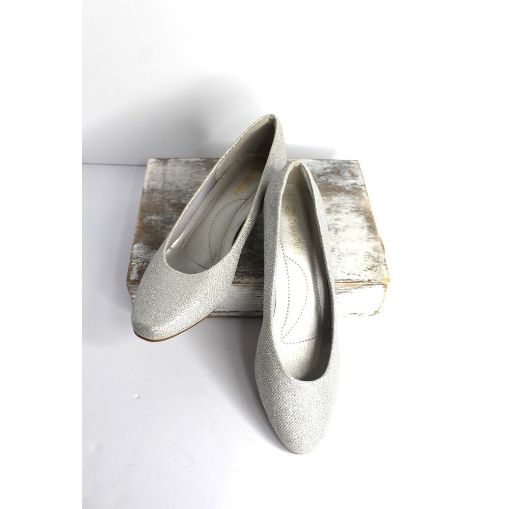 Dream Paris Mila Women's 10‎ Dress Shoes Silver Metallic Cushioned Wedding NEW